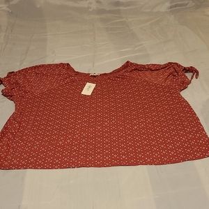 BNWT Style & Co Plus Short Sleeve Raspberry Shirt 3X